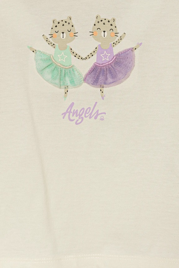 Κοριτσίστικα Παιδικό βαμβακερό μπλουζάκι United Colors of Benetton 3I1XG10I4.P.Seasonal μπεζ