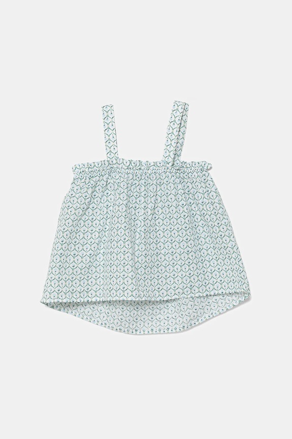 United Colors of Benetton top in lino per bambini 59Y6CH00A.G.Seasonal blu SS25