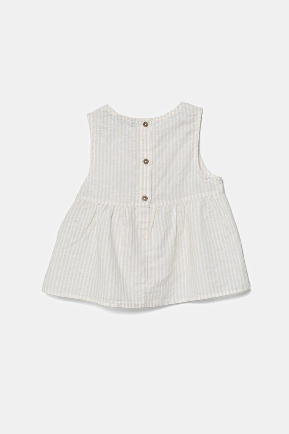 Dječji top od lana United Colors of Benetton 59Y6GQ02F.P.Seasonal bež SS25