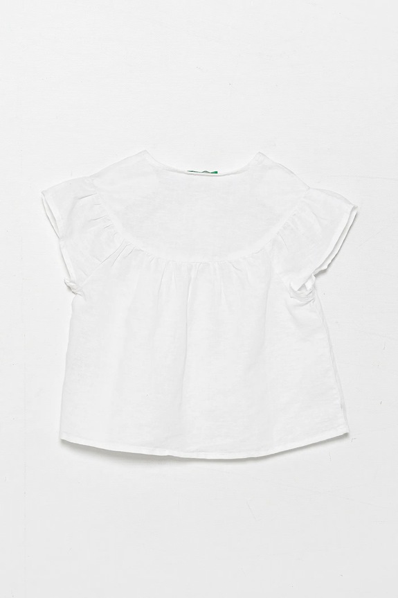Dječja lanena košulja United Colors of Benetton 5IPVGQ02E.P.Seasonal bijela SS25