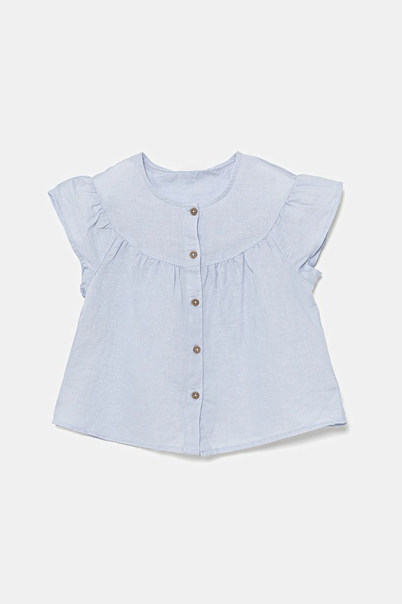 United Colors of Benetton koszula lniana dziecięca casual niebieski 5IPVGQ02E.P.Seasonal