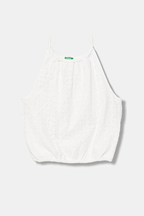 Παιδικό top United Colors of Benetton εμπριμέ λευκό 5WYWCH00C.G.Seasonal