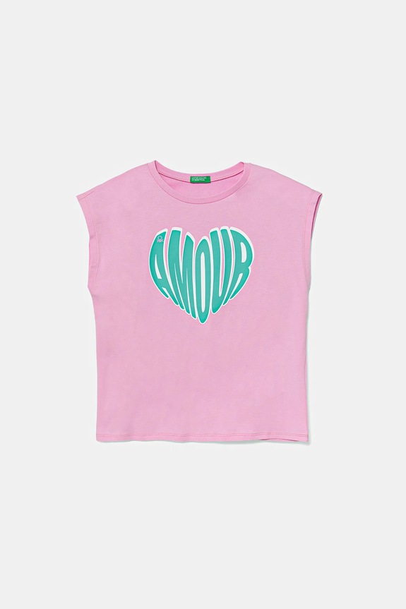 United Colors of Benetton t-shirt in cotone per bambini cotone rosa 3JERC10PB.G.Seasonal