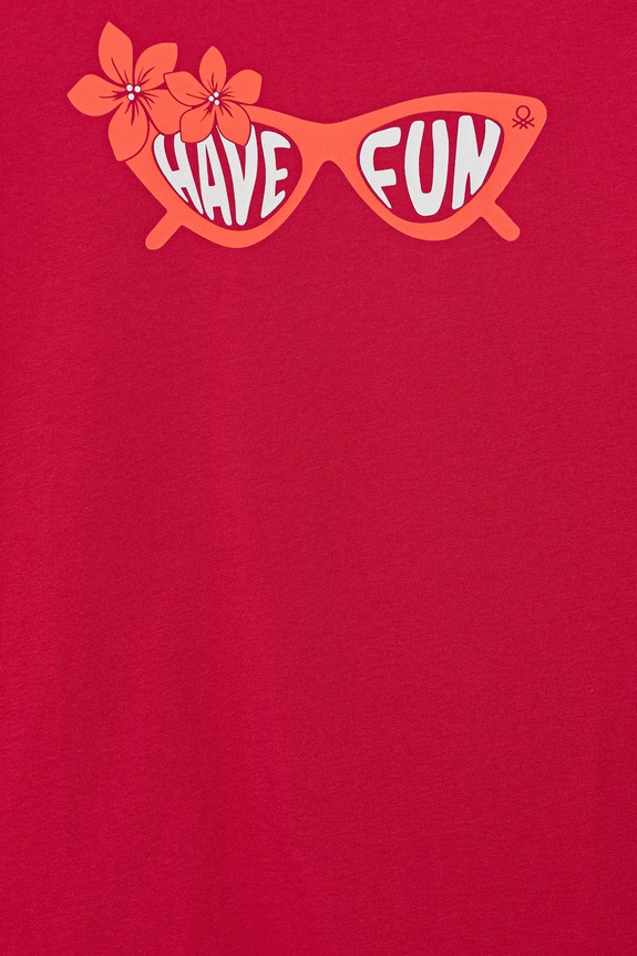 Fete United Colors of Benetton tricou de bumbac pentru copii 3JERC10PB.G.Seasonal roz