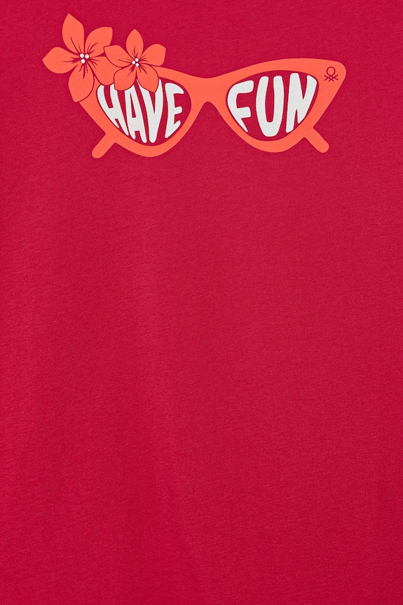 Fete United Colors of Benetton tricou de bumbac pentru copii 3JERC10PB.G.Seasonal roz