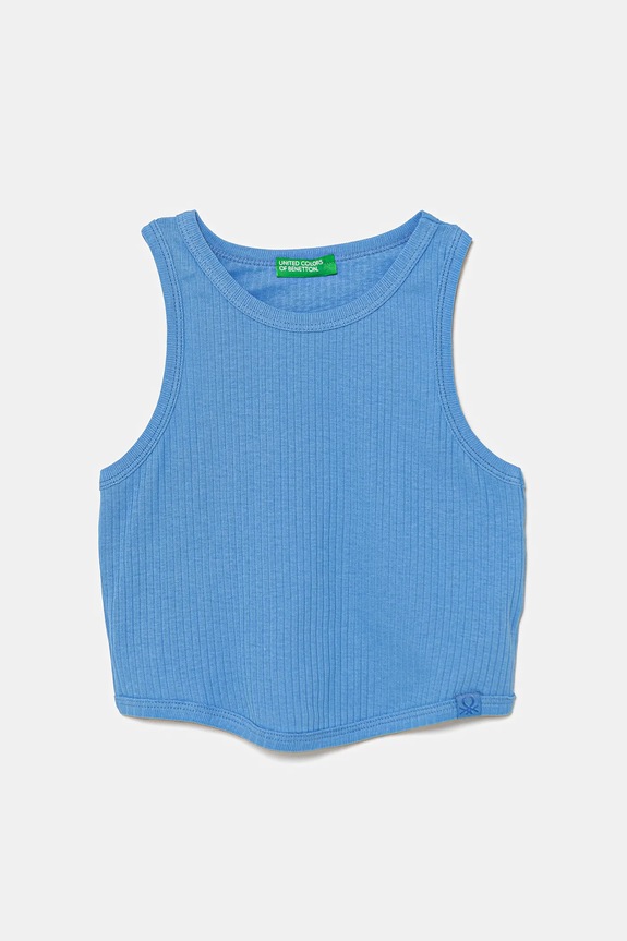 Dětský bavlněný top United Colors of Benetton kulatý modrá 31H3CH01F.G.Season.PPYA