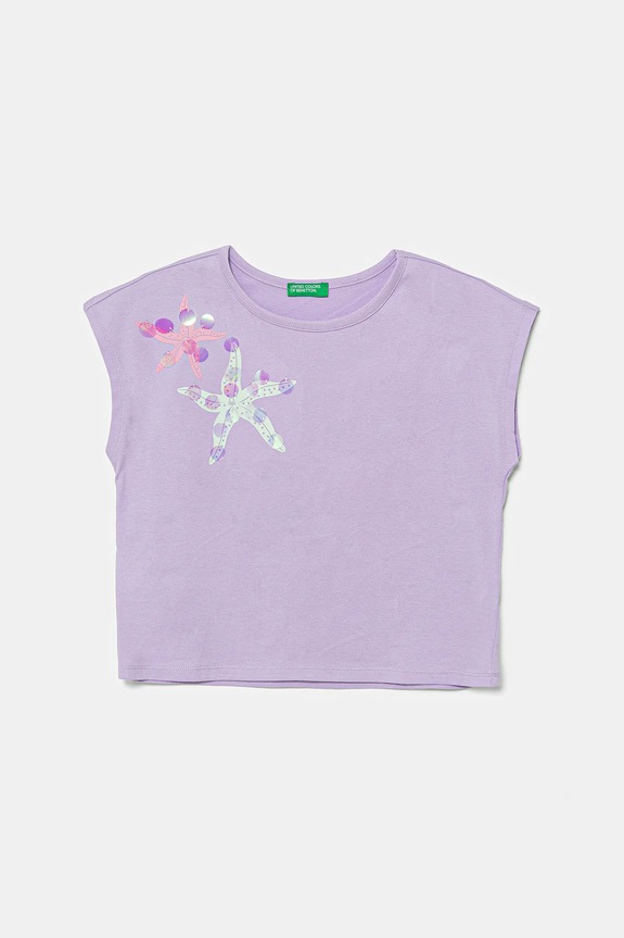 United Colors of Benetton gyerek pamut póló pamut lila 3I1XC10P0.G.Seasonal