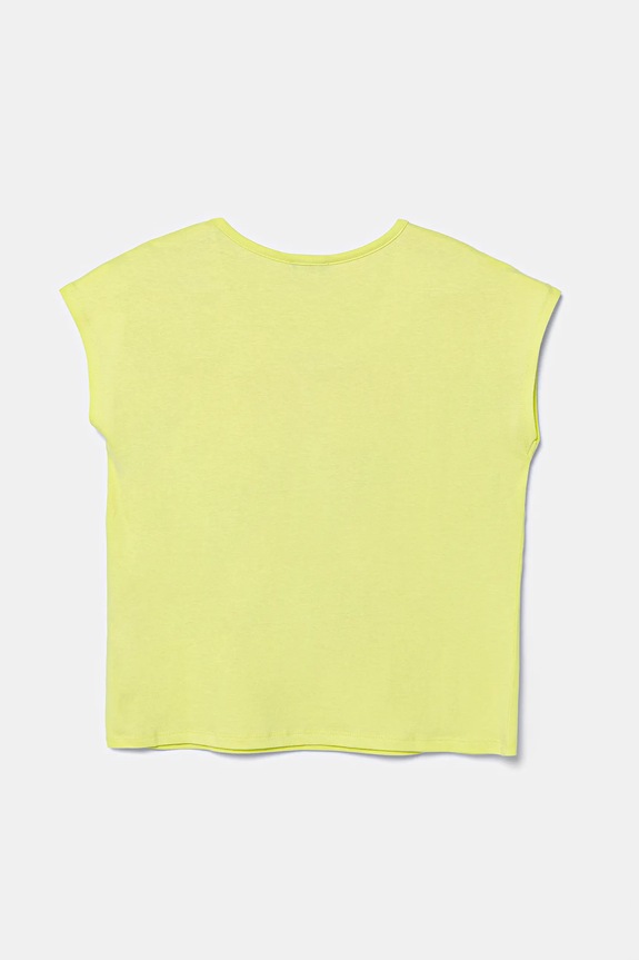 Detské bavlnené tričko United Colors of Benetton 3I1XC10P0.G.Seasonal žltá SS25