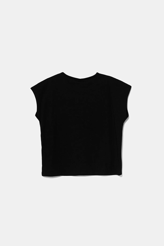 Παιδικό βαμβακερό μπλουζάκι United Colors of Benetton 3I1XC10P0.G.Seasonal μαύρο SS25