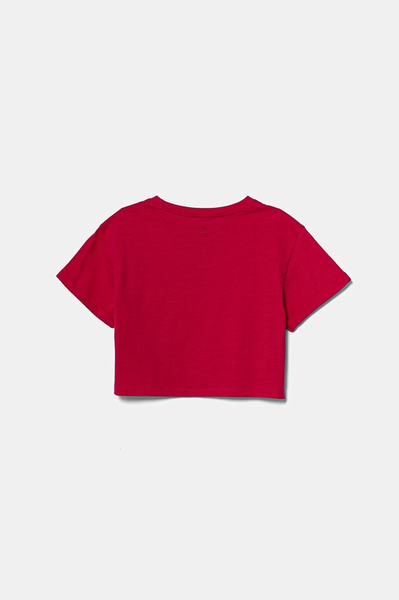 United Colors of Benetton gyerek pamut póló 3SDLC10OX.G.Seasonal rózsaszín SS25