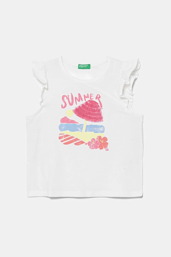 Детская хлопковая футболка United Colors of Benetton хлопок белый 3I1XG10JK.P.Seasonal