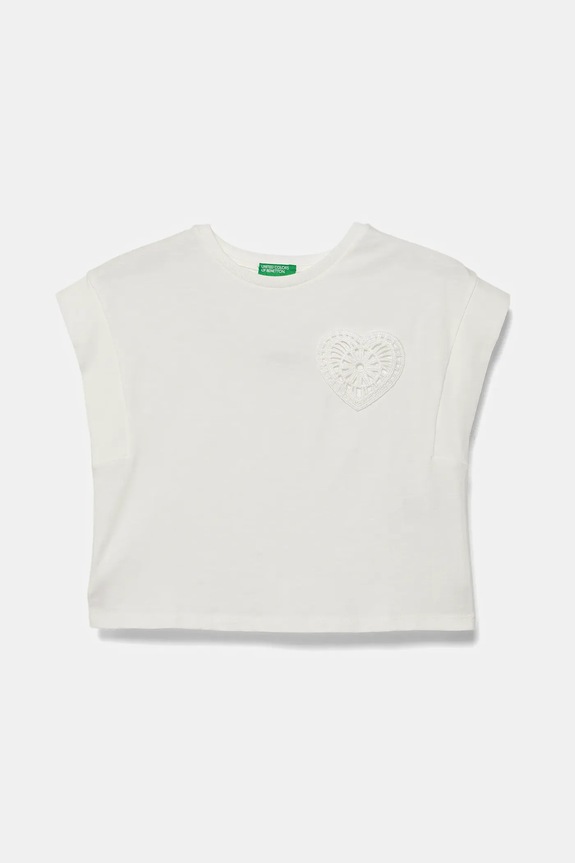 Dětské tričko United Colors of Benetton nášivka bílá 3JFAC10PD.G.Seasonal