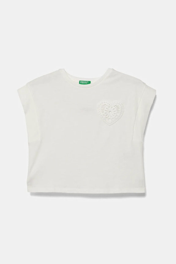 Dětské tričko United Colors of Benetton nášivka bílá 3JFAC10PD.G.Seasonal