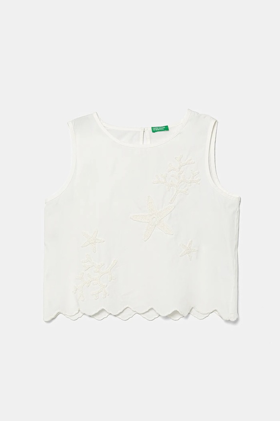 Παιδική βαμβακερή μπλούζα United Colors of Benetton casual λευκό 5Q2LCH00E.G.Seasonal