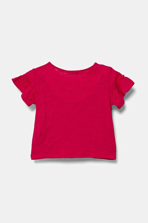 Παιδικό βαμβακερό μπλουζάκι United Colors of Benetton 38V4G10JI.P.Seasonal ροζ SS25