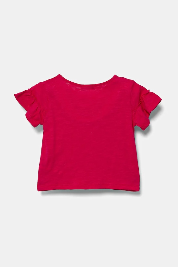 Παιδικό βαμβακερό μπλουζάκι United Colors of Benetton 38V4G10JI.P.Seasonal ροζ SS25
