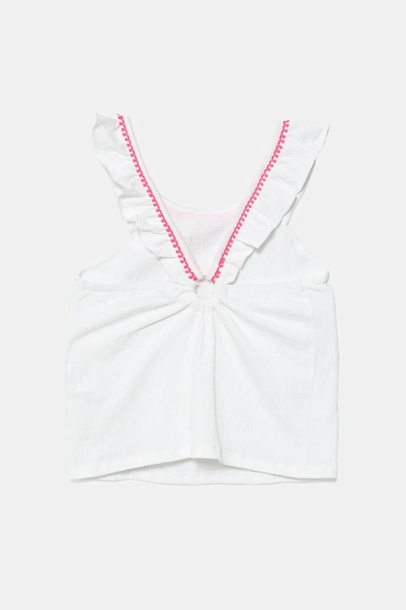 United Colors of Benetton top copii 366NCH01X.G.Seasonal alb SS25