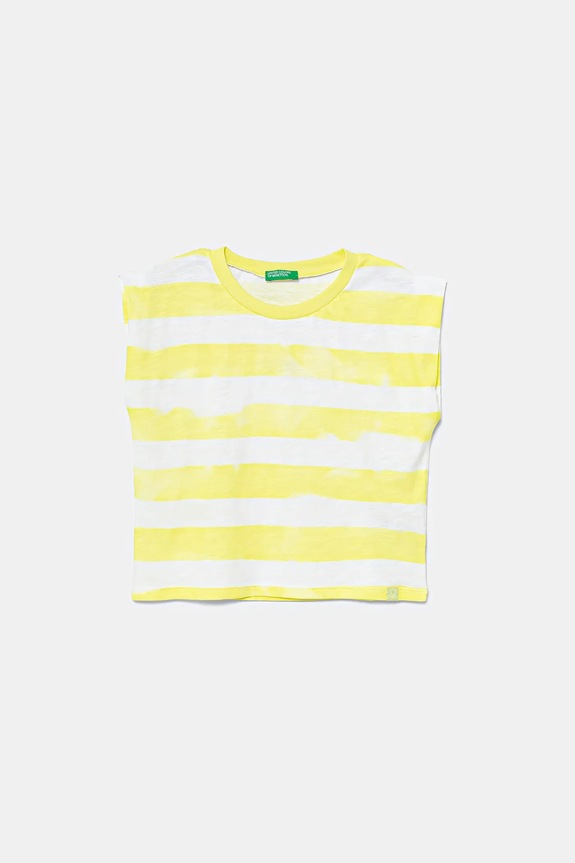 Дитяча бавовняна футболка United Colors of Benetton бавовна жовтий 3SL3C10OW.G.Seasonal