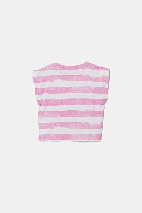 Παιδικό βαμβακερό μπλουζάκι United Colors of Benetton 3SL3C10OW.G.Seasonal ροζ SS25