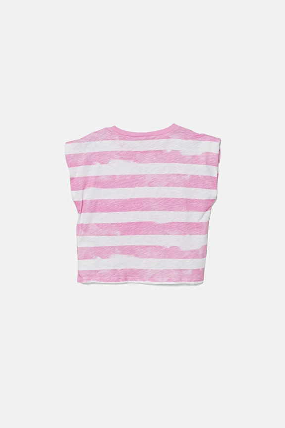 Παιδικό βαμβακερό μπλουζάκι United Colors of Benetton 3SL3C10OW.G.Seasonal ροζ SS25