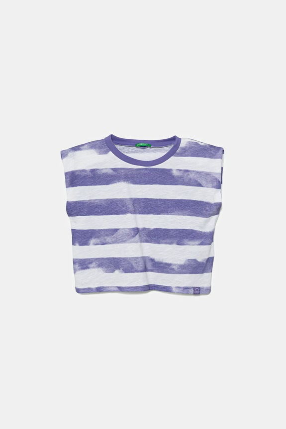 Dětské bavlněné tričko United Colors of Benetton kulatý fialová 3SL3C10OW.G.Seasonal