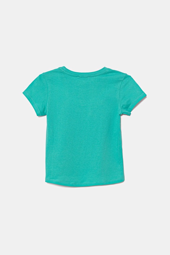 Detské bavlnené tričko United Colors of Benetton 3I1XG10JB.P.Seasonal tyrkysová SS25