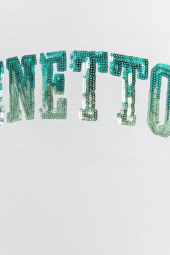 Djevojčice Dječja pamučna majica kratkih rukava United Colors of Benetton 3I1XC10P1.G.Seasonal bijela