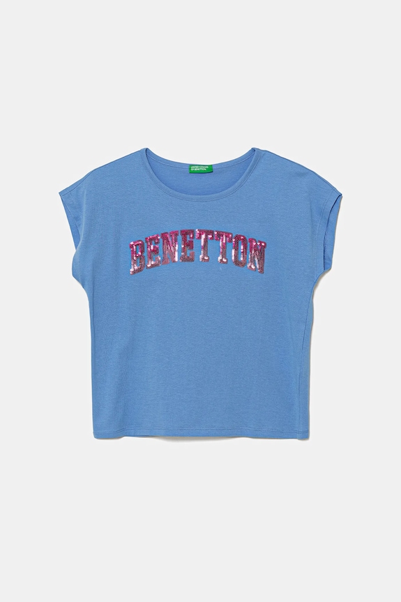 United Colors of Benetton t-shirt in cotone per bambini cotone blu 3I1XC10P1.G.Seasonal