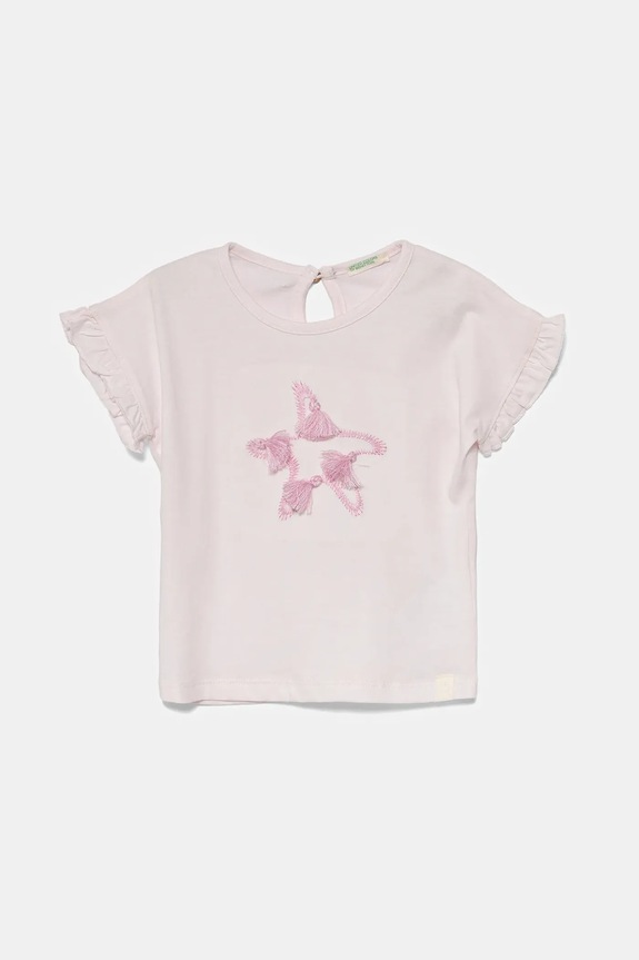 Бебешка тениска United Colors of Benetton памук розов 3I1XA106C.G.W.Seasonal