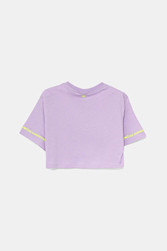 Παιδικό βαμβακερό μπλουζάκι United Colors of Benetton 3096C10PC.G.Seasonal μωβ SS25