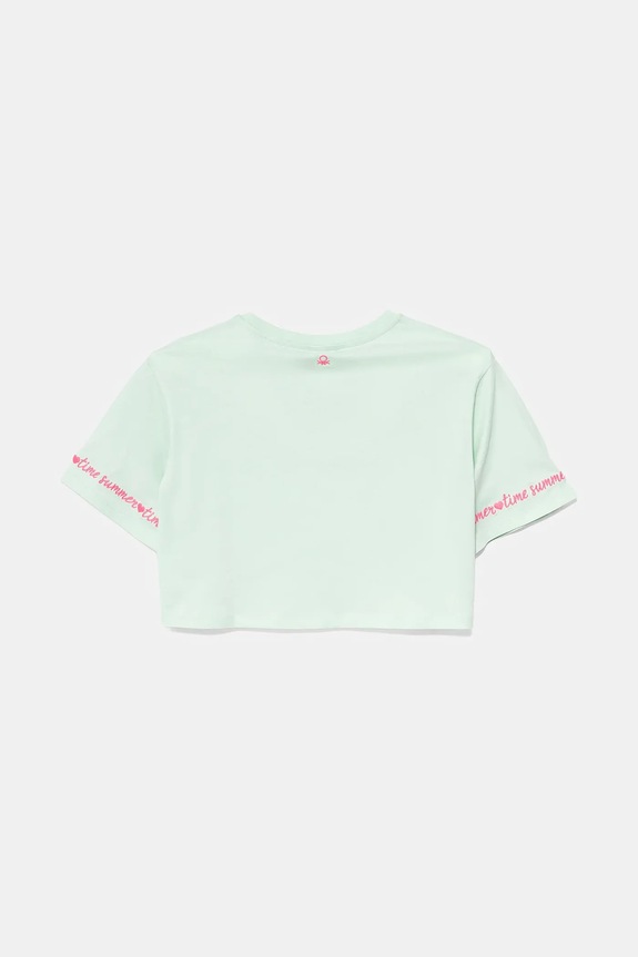 Детская хлопковая футболка United Colors of Benetton 3096C10PC.G.Seasonal зелёный SS25