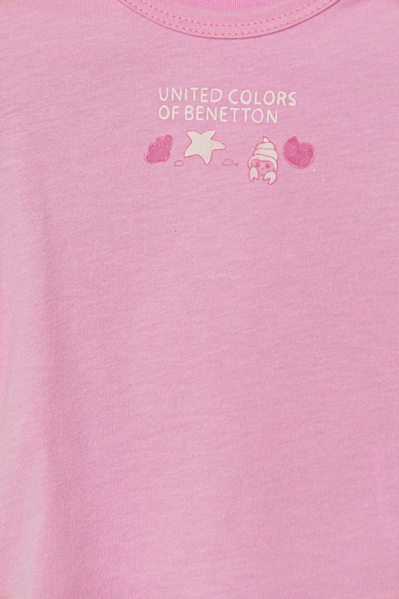 BIMBA United Colors of Benetton maglietta in cotone neonati 3I1XA1067.W.Seasonal rosa