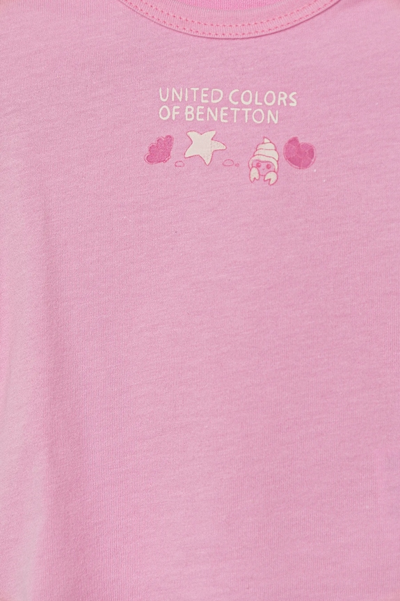 BIMBA United Colors of Benetton maglietta in cotone neonati 3I1XA1067.W.Seasonal rosa