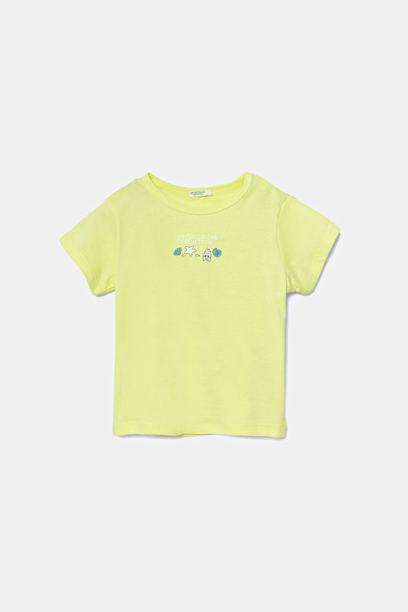 Pamučna majica kratkih rukava za bebe United Colors of Benetton pamuk zelena 3I1XA1067.W.Seasonal