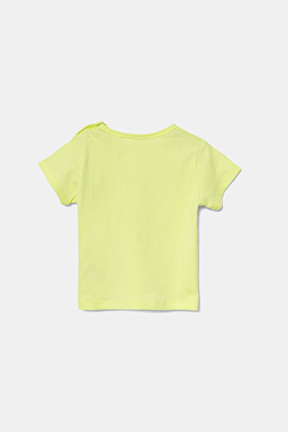 Pamučna majica kratkih rukava za bebe United Colors of Benetton 3I1XA1067.W.Seasonal zelena SS25