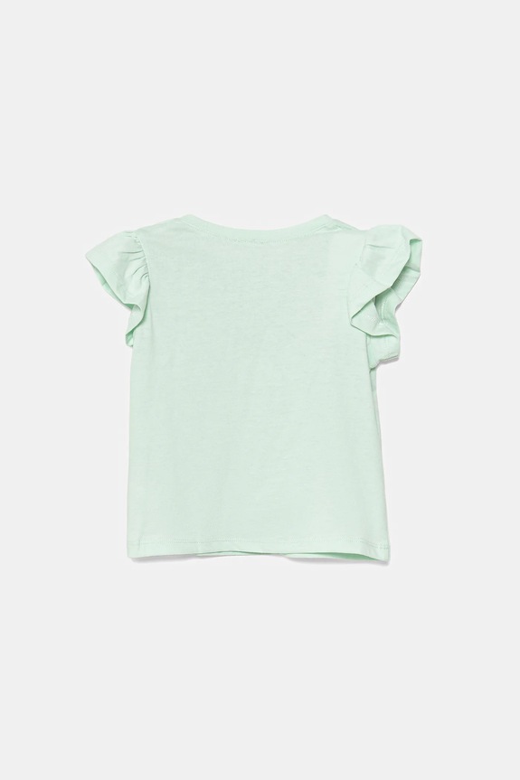 Бавовняна футболка для немовлят United Colors of Benetton 3096A106F.W.Seasonal зелений SS25
