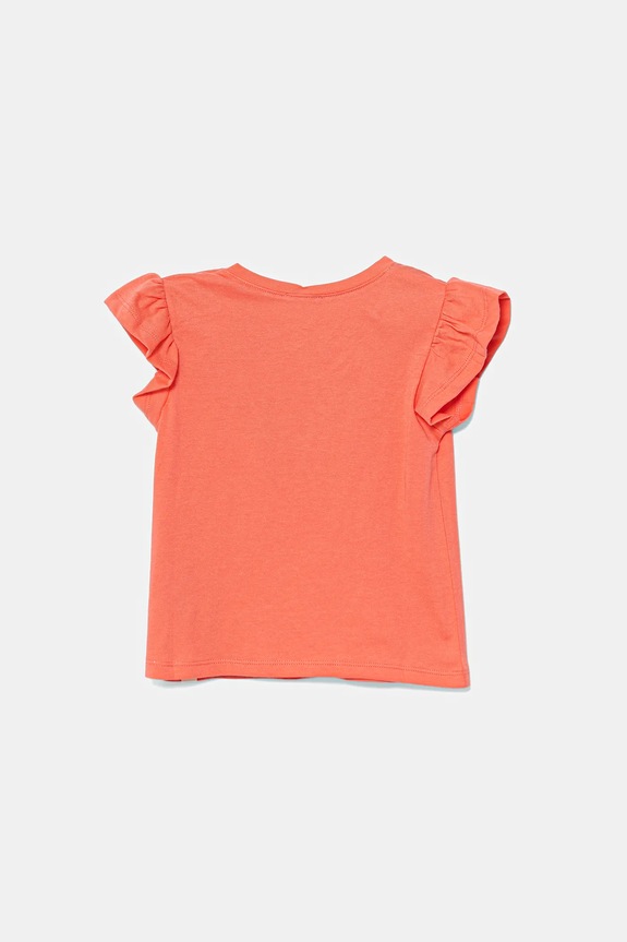 United Colors of Benetton tricou din bumbac pentru bebelusi 3096A106F.W.Seasonal portocaliu SS25