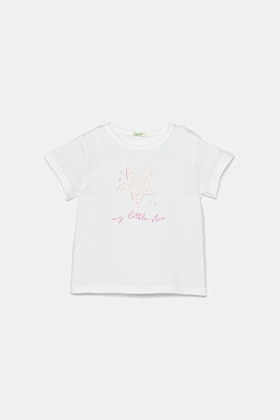 United Colors of Benetton maglietta in cotone neonati prodotto per bambini bianco 3I1XA1069.G.W.Seasonal