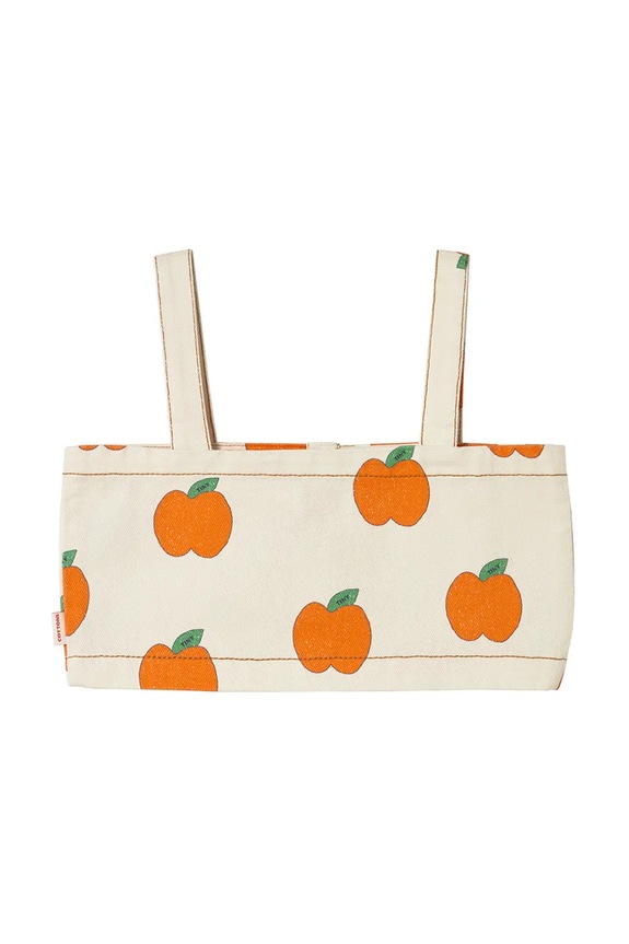 Tinycottons top bawełniany dziecięcy APPLES CROP TOP SS25.215 beżowy SS25