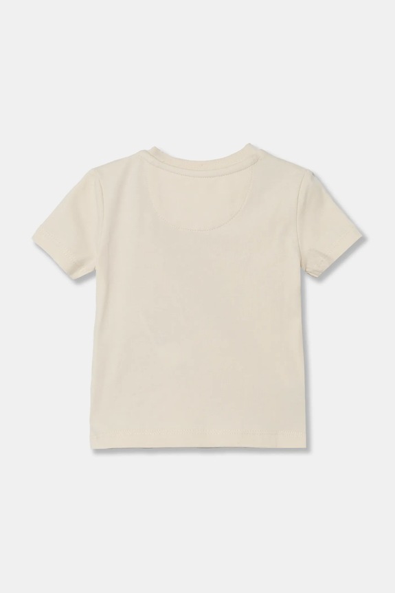 Dječja pamučna majica kratkih rukava Calvin Klein Jeans IN0IN00261.PPYA bež SS25