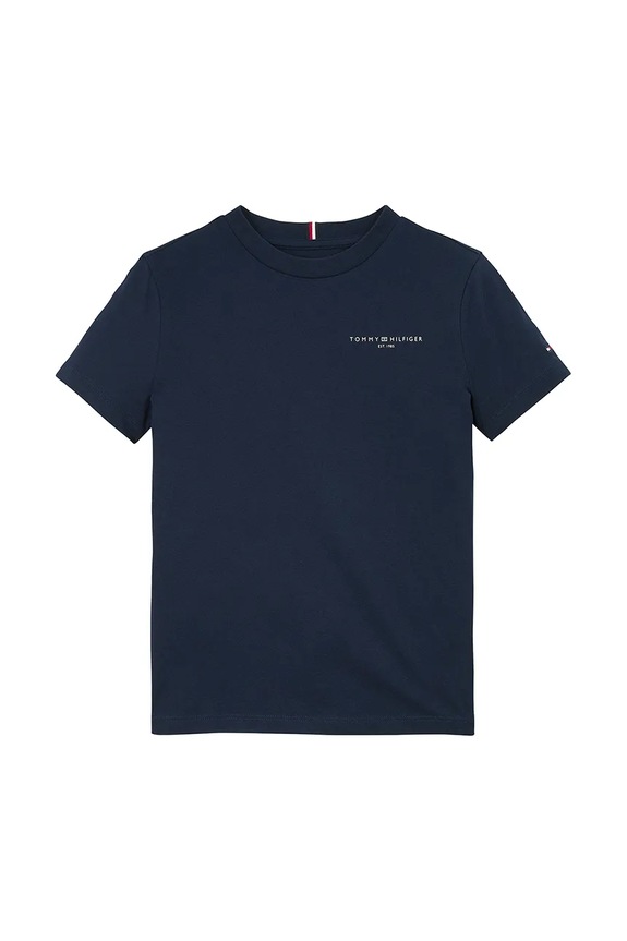 Detské bavlnené tričko Tommy Hilfiger KS0KS00594.74.122.PPYA tmavomodrá SS25