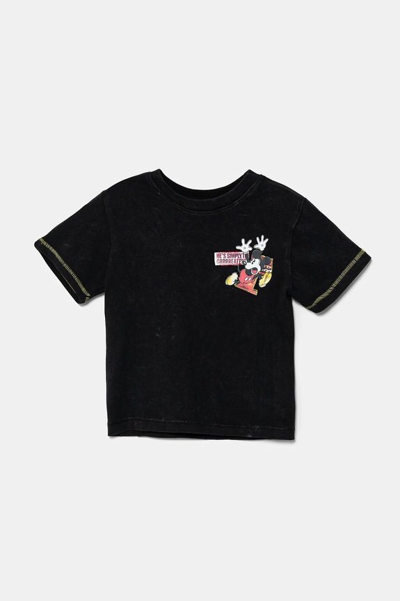 Desigual tricou de bumbac pentru copii x Disney print negru 25SBTK11
