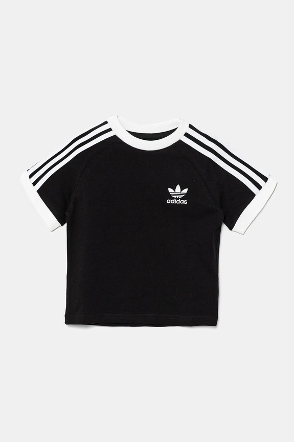 Детска памучна тениска adidas Originals IY2389 черен SS25
