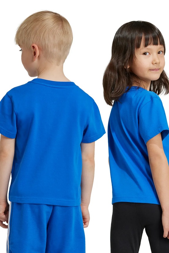 Дитяча бавовняна футболка adidas Originals IY2376 блакитний