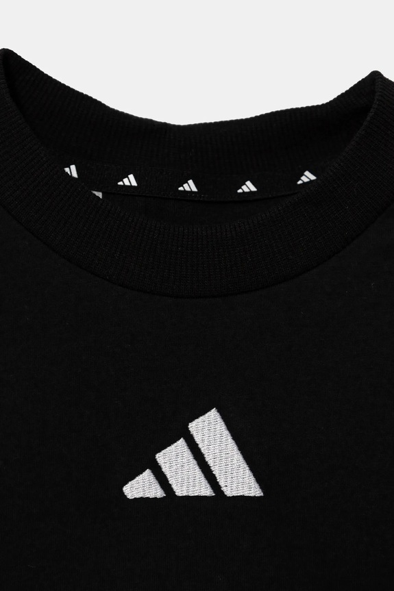 adidas t-shirt bawełniany dziecięcy czarny JE0317