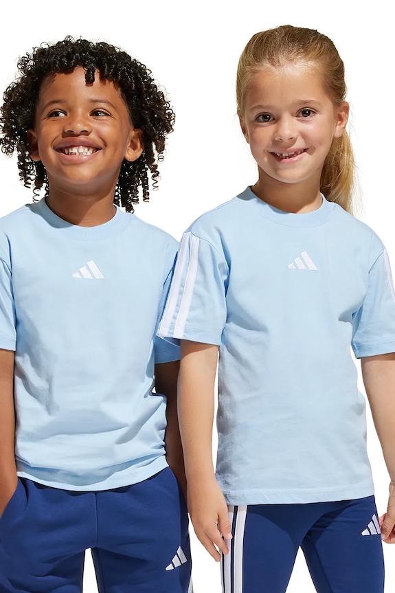 Detské bavlnené tričko adidas bavlna modrá JD6512