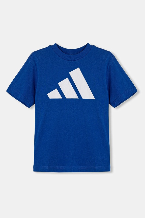 adidas t-shirt bawełniany dziecięcy JC9717 niebieski SS25