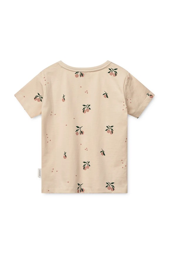 Băieți Liewood tricou de bumbac pentru copii Apia Printed Shortsleeve T-shirt LW19845 bej