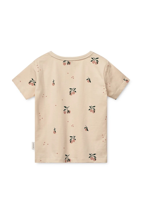 Băieți Liewood tricou de bumbac pentru copii Apia Printed Shortsleeve T-shirt LW19845 bej
