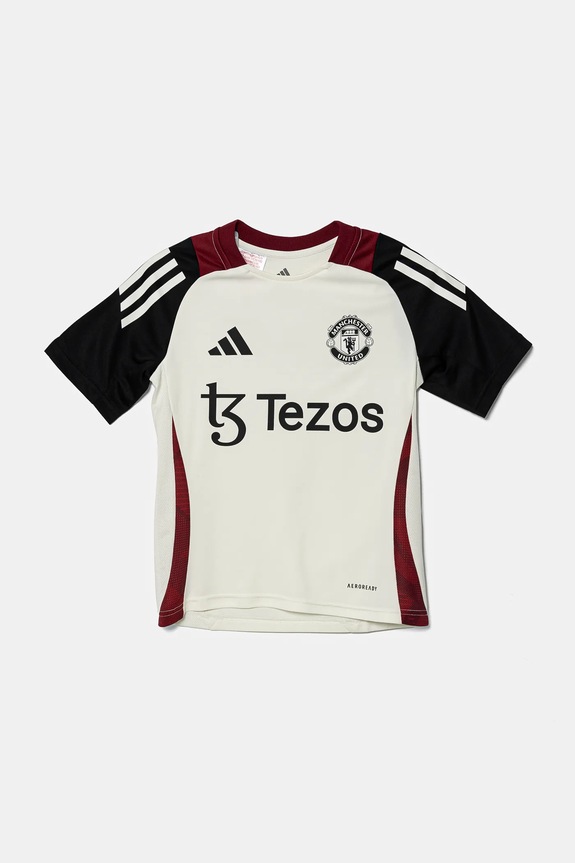 adidas Performance t-shirt dziecięcy MUFC JE3728 beżowy SS25